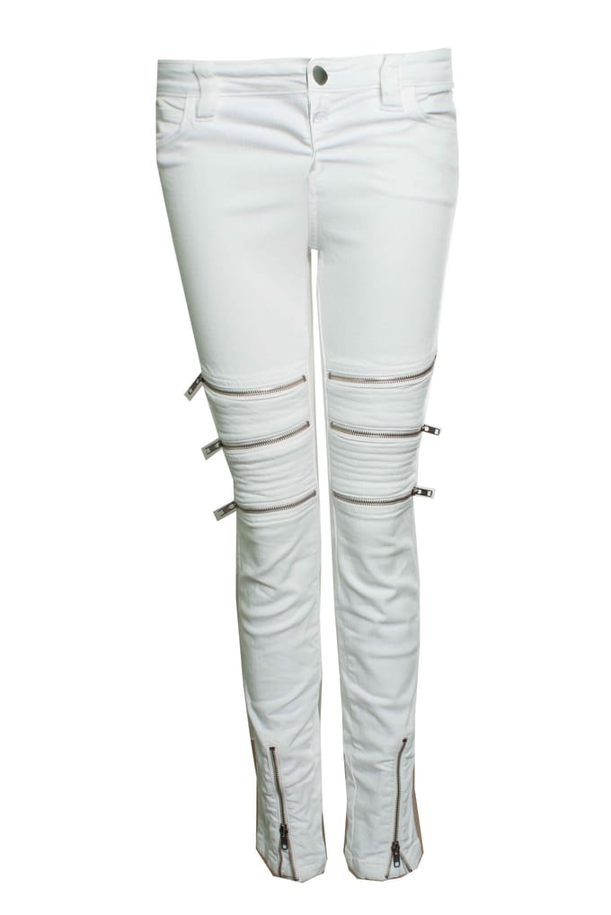CLOSED, witte bikerjeans met ritsen