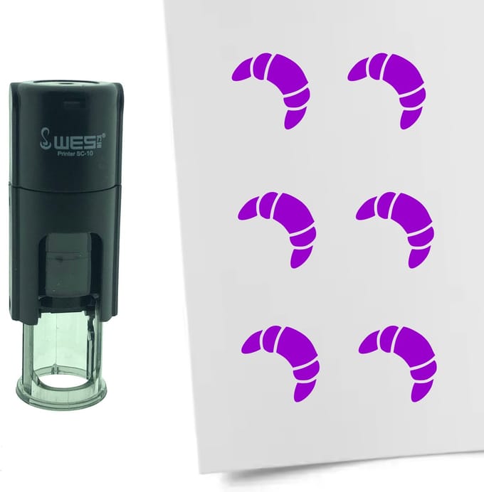 CombiCraft Stempel Croissant 10mm rond - paarse inkt