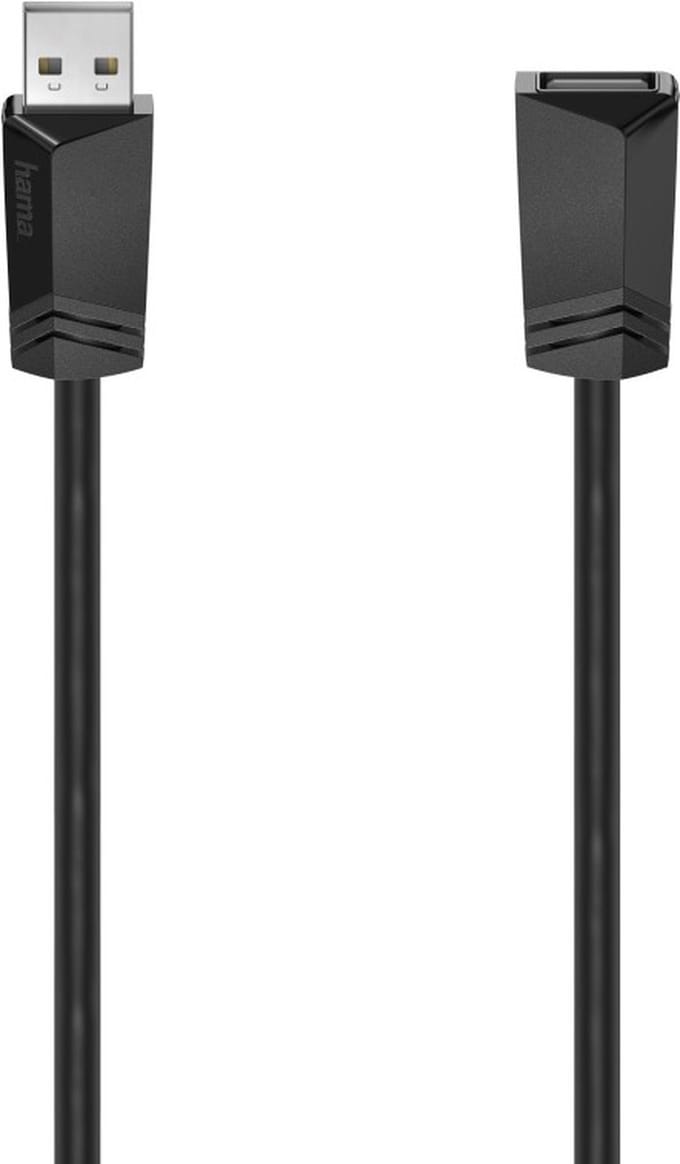 Hama 00200618 USB-kabel USB 2.0 USB-A bus, USB-A stekker 0.75 m Zwart