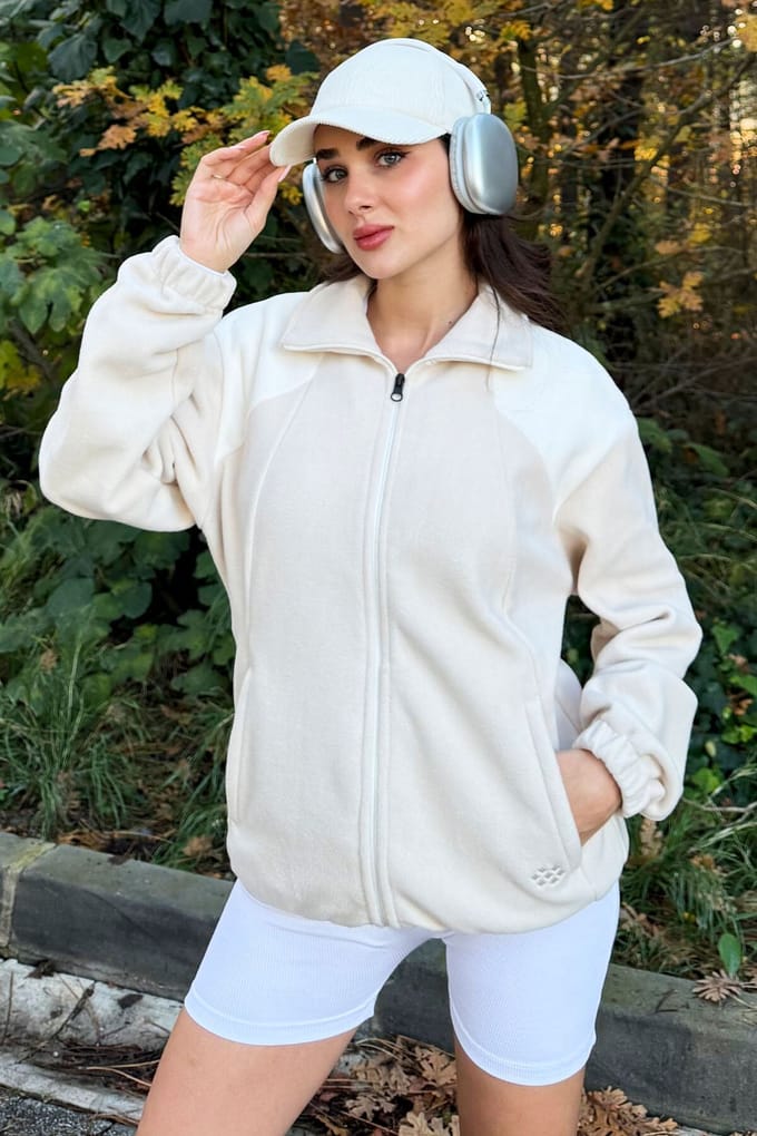 Overmaatse Kleurblok Half-Zip Sweater
