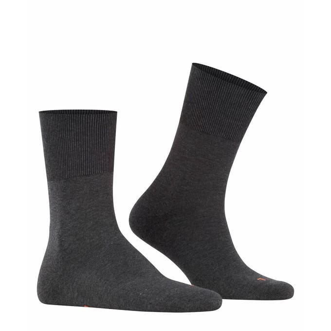 FALKE Run eenkleurig katoen functioneel materiaal sokken unisex grijs - maat 46-48