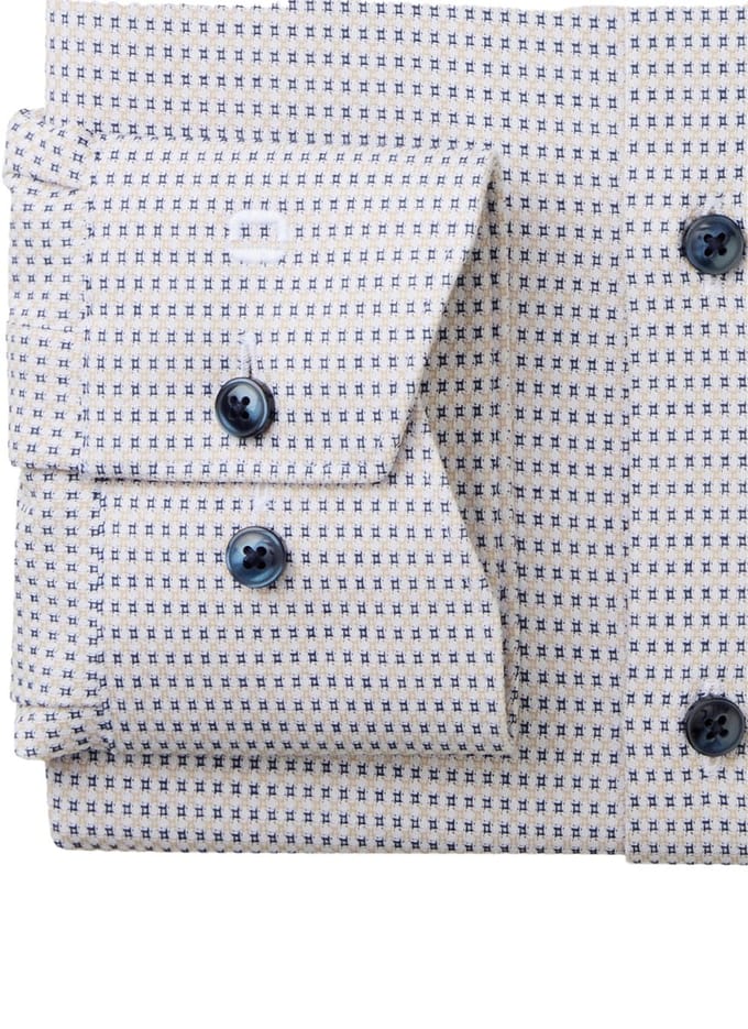 Olymp Luxor 24/Seven geprint overhemd wit blauw