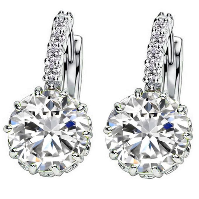 Victorious Dames Oorbellen – Bergkristal – Zilver – 2cm