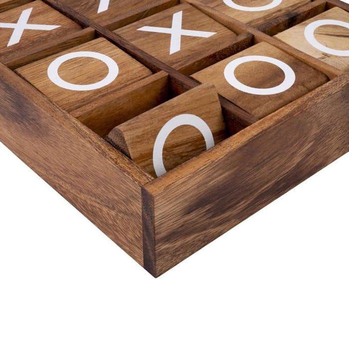Jeu de société en bois - ENGELHART - Engelhart - Blocs rotatifs intégrés - Plateau acacia 20,2 cm - 2 joueurs marron