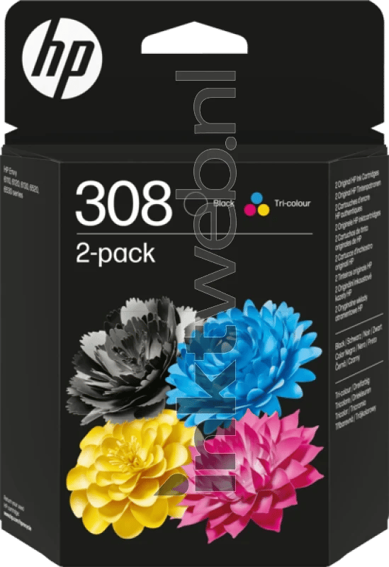 HP Inktcartridge 308 (6L6S6UE) Zwart + 3 kleuren Multipack