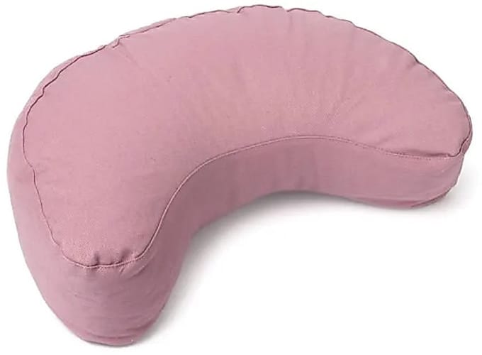 Meditatiekussen halve maan lila biokatoen (OCS) – 37 cm x 17 cm x 13 cm