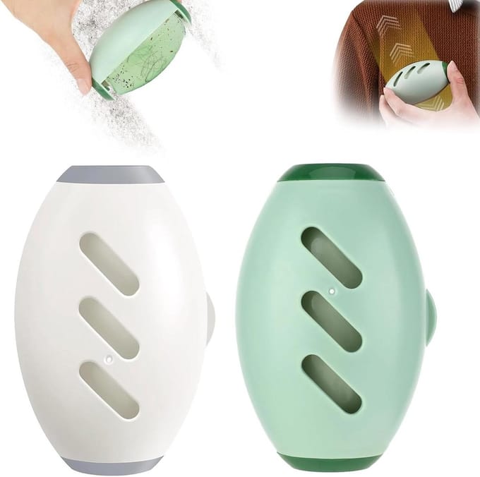 Pluisroller Set - Herbruikbare Roller - Kleding Reinigen - Wasbaar Geloppervlak - 2 Stuks - Groen Wit