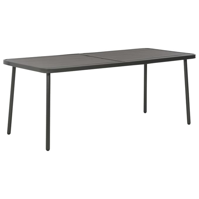 vidaXL - Tuintafel - 180x83x72 - cm - staal - donkergrijs