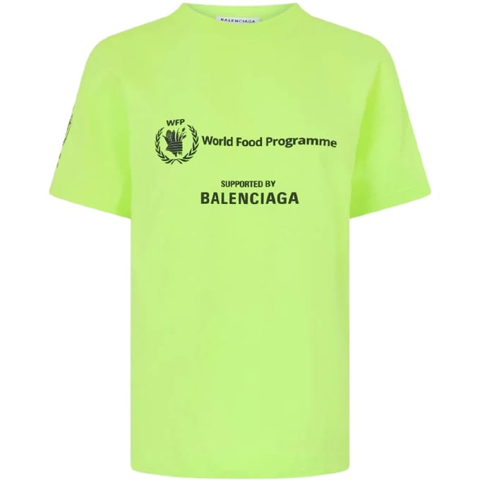 Balenciaga T-shirt voor dames van het Wereldvoedselprogramma (Geel/zwart)