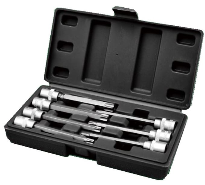 Hofftech Verlengde Torx doppenset - 7-delig - 100 mm - Chroom-vanadiumstaal - Inclusief opbergdoosje