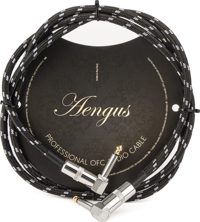 Áengus Black Tweed Gitaarkabel Instrumentkabel - 6.35mm mono jack plug haaks/haaks - 1,5 meter