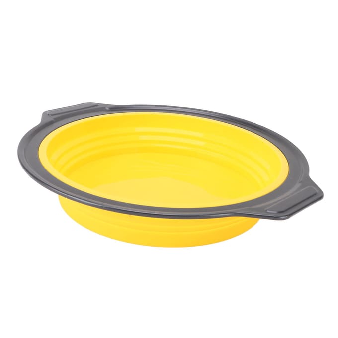 Moule à gâteau en silicone pliable à pression à démoulage rapide rond pour gâteau à étages, cheesecake Yellow