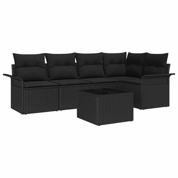 vidaXL - Tuinbank - Set - 6 - st - poly - rattan