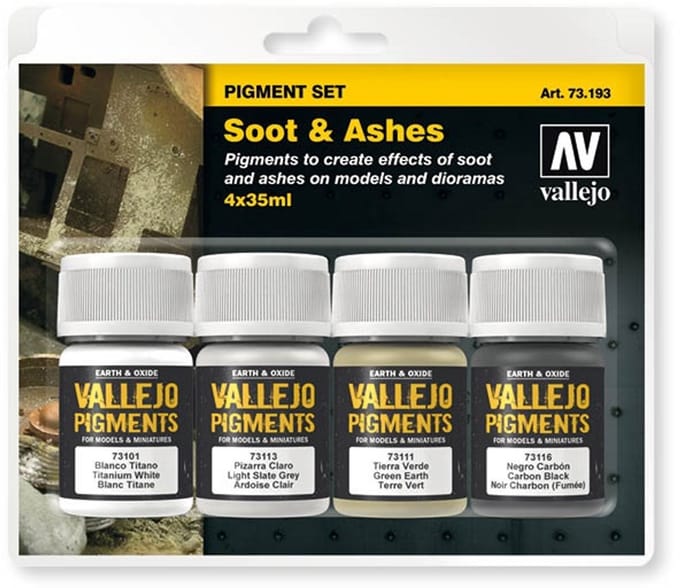 Vallejo Modelbouwdecoratie - 73193 Soot - Ashes - Pigment set Effecten set