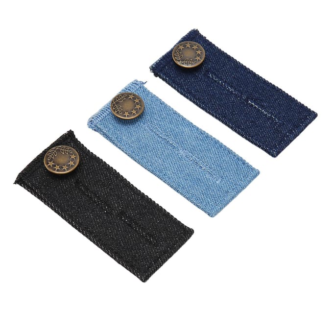 3 stuks broek taille verlengers metalen knoop katoen gemakkelijk te gebruiken duurzame taille verlenger knoop voor gray