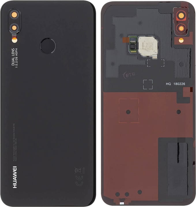 Huawei, Batterijklep Original Geschikt voor Huawei P20 Lite, Zwart