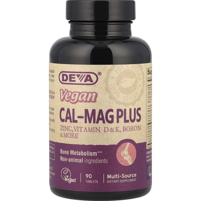 Deva, Calcium-Magnésium Plus Végétalien, 90 Comprimés