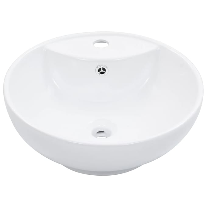 vidaXL - Wastafel - met - overloop - 46,5x18 - cm - keramiek - wit