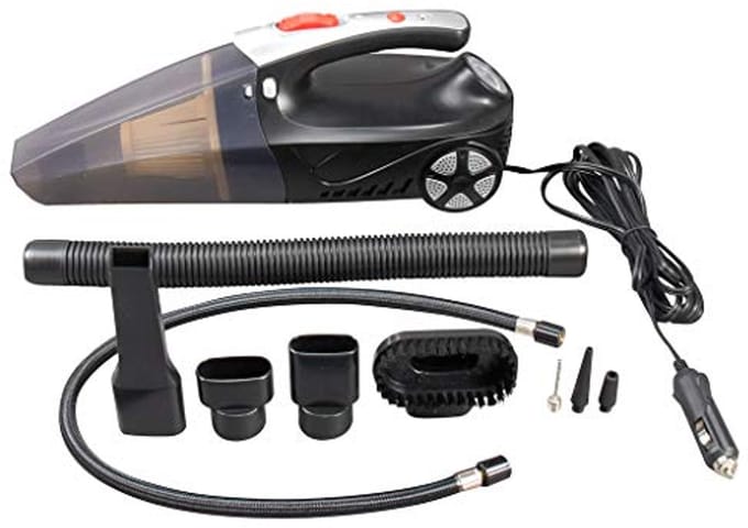 2-in-1 Auto Stofzuiger met Compressor en Zaklamp - Efficiënte Voertuig Reiniging