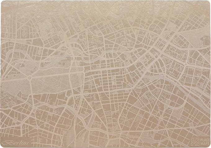 Place Maps Placemat Skyline Londen - Big Ben & Parlement - Kunstleer - Champagne - 1 Stuk