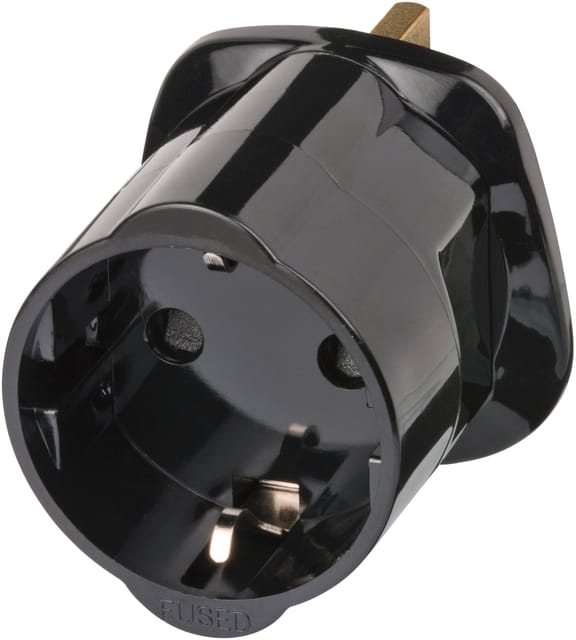 Brennenstuhl travel plug / travel adapter (travel socket outlet adapter for connecting electrical devices with earthing contact plug system in countries with British Standard plug system) black