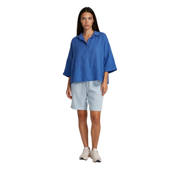 Bermuda voor dames Haris Cotton Essentials Knot Waist Slant Pocket