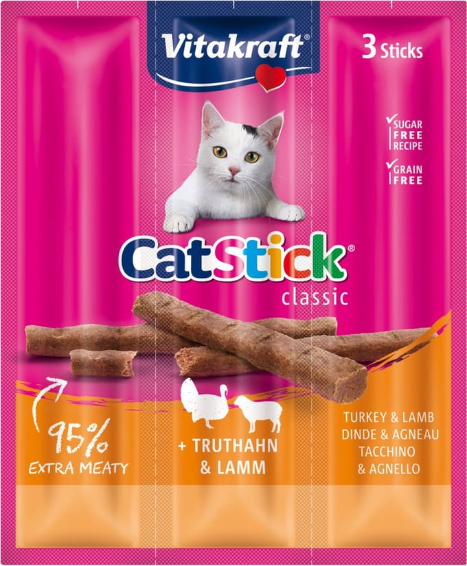 Vitakraft Cat-Stick mini - kalkoen & lam - 4 zakjes