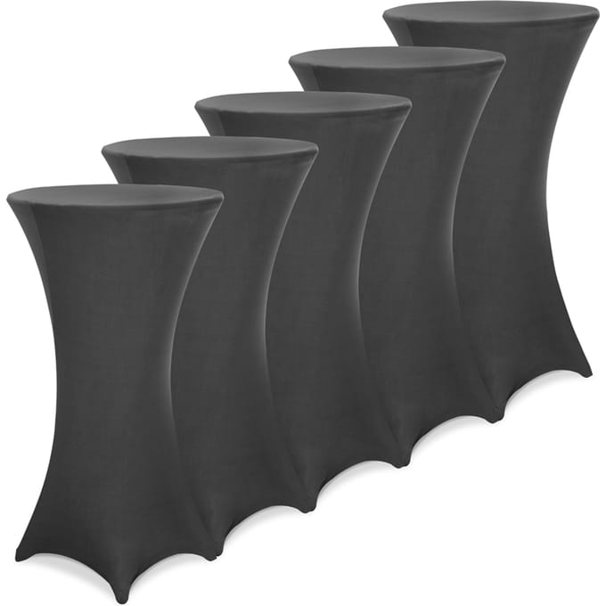 Statafelrok – 5 Stuks Ø 60-65cm Stretch - Antraciet