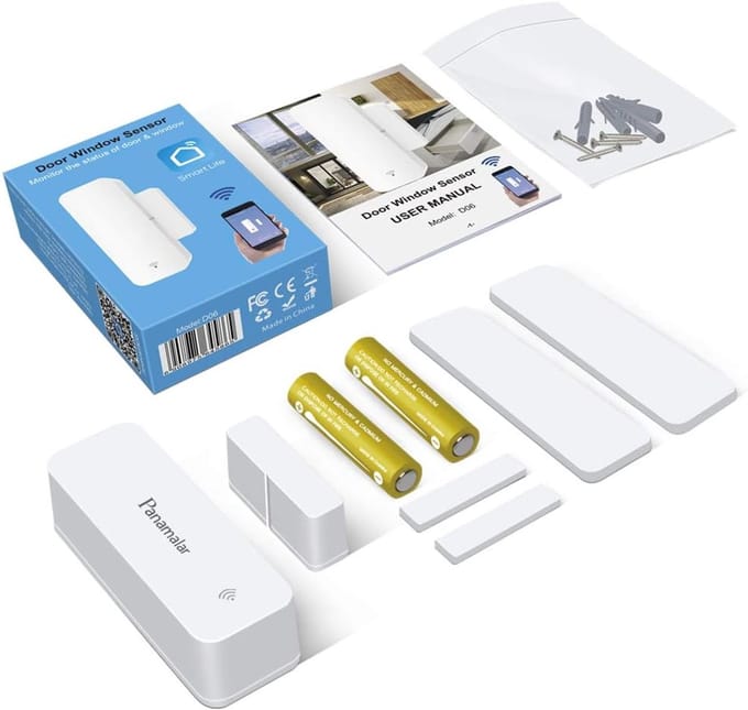 Panamalar Deurruit WiFi Sensor Smart Alert – Deur & Raam Sensor – Draadloze Beveiliging – Compatibel met Alexa & Google Home