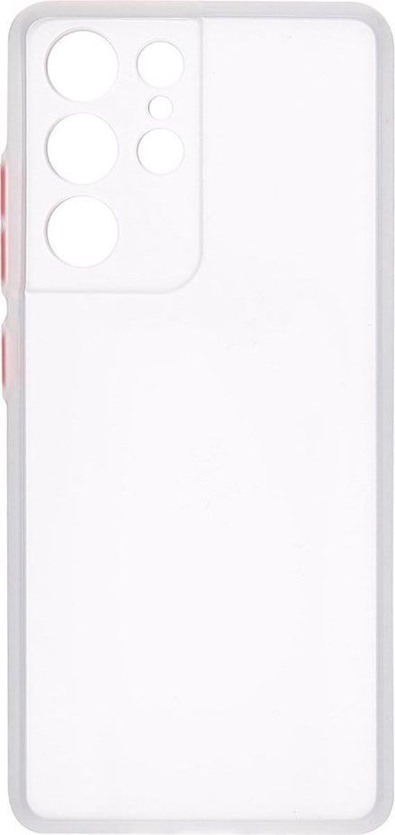 Shop4 - Samsung Galaxy S21 Ultra Hoesje - Harde Back Case Transparant Wit