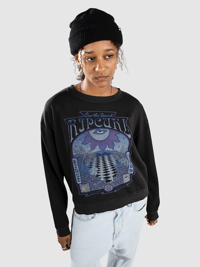 Rip Curl Slow Down Relaxed Crew Sweater zwart