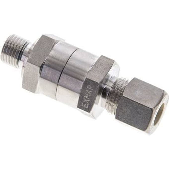 10L (M16x1.5) & G1/4'' Regeling-Uit RVS Terugslagklep Knelfitting Buitendraad 1-250 bar ISO 8434-1