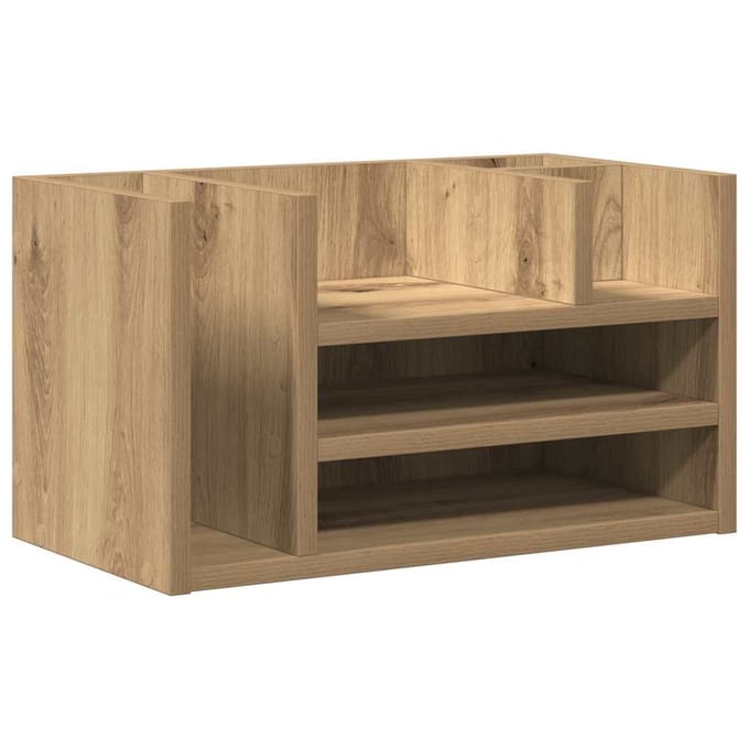 vidaXL - Bureau - organizer - Artisanaal - eiken - 44,5 - x - 24 - x - 25 - cm