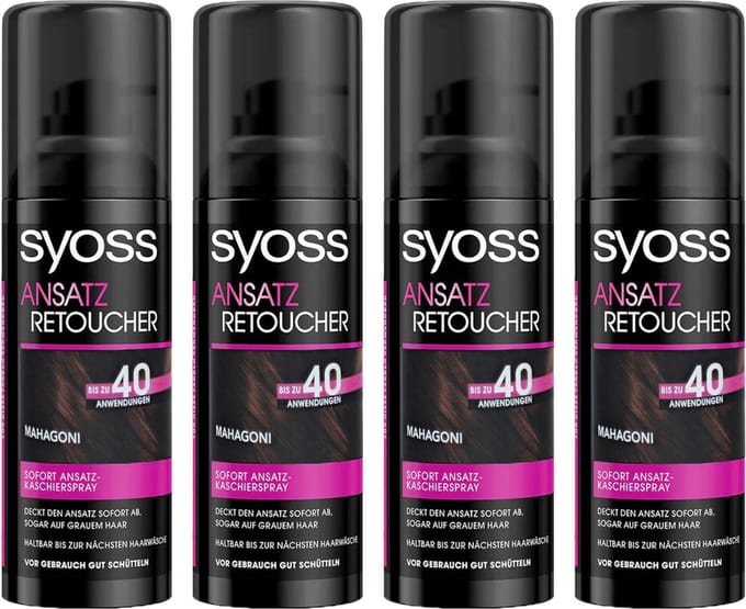 Syoss Uitgroeispray Donker Mahonie 4 x 120 ml