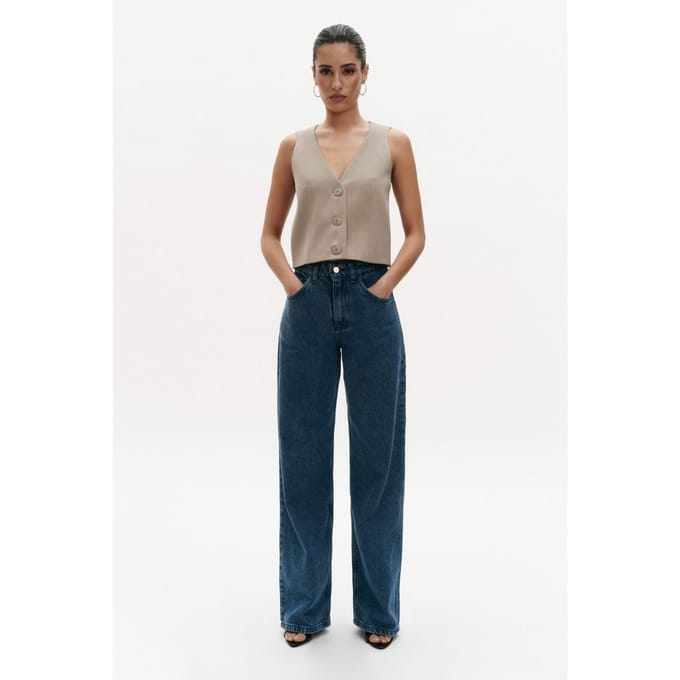 BENU Dames Blauwe Katoenen Jeans