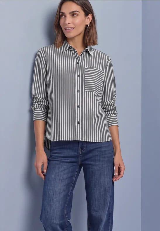 Blouse met strepen en rugprint