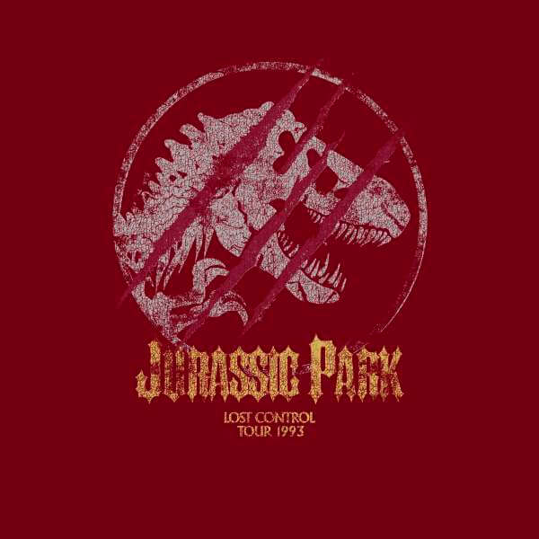 Jurassic Park Lost Control Hoodie - Burgundy - L