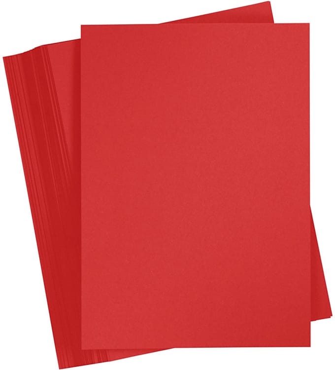 Gekleurd Karton, A6, vel 105x148 mm, 180 gr, kerstrood, 100 vel | Knutselkarton