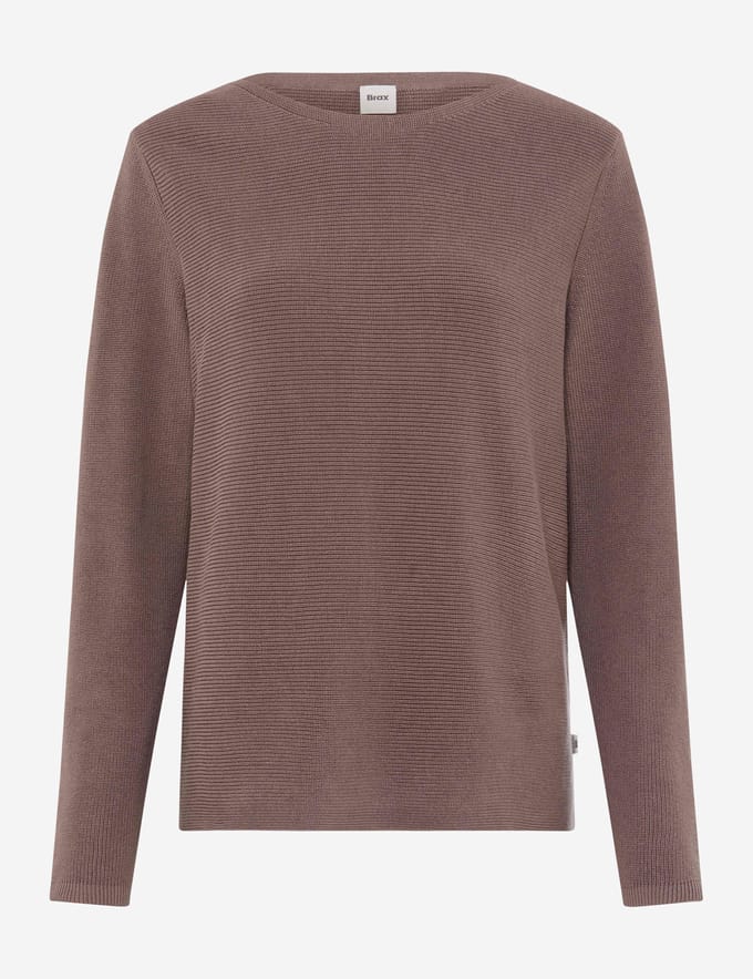 Brax Dames Trui  Style LESLEY warm greige, lichtbruin, maat 38