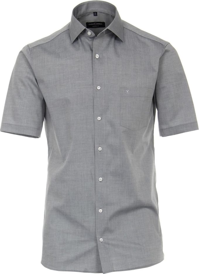 CASA MODA modern fit overhemd - korte mouw - grijs - Strijkvriendelijk - Boordmaat: 47 (EU maat: 3XL)