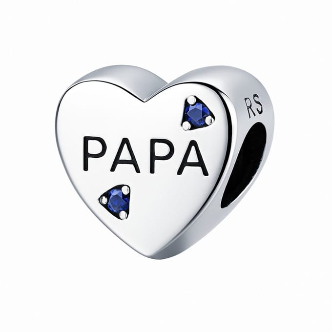 Papa Bedel – Hart – 925 Sterling Zilver – RomyStones – Voor Bedelarmban