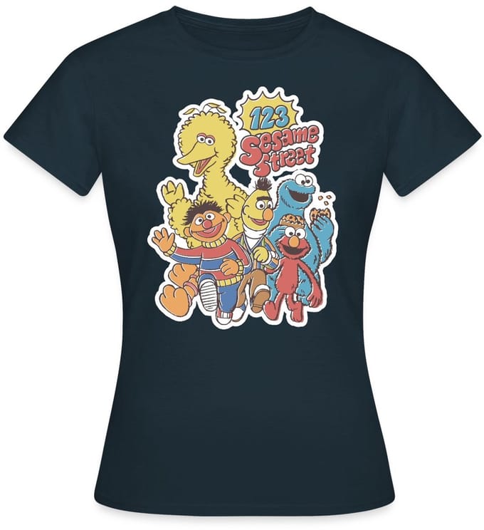 Sesamstraat 123 Sesame Street Groep T-Shirt Dames