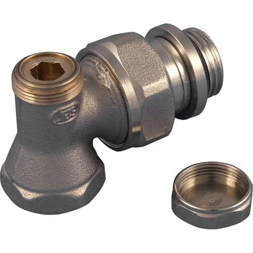 Comap Voetventiel vernikkeld 1/2 haaks zelfdichtend Kvs = 22 m3/h 2428