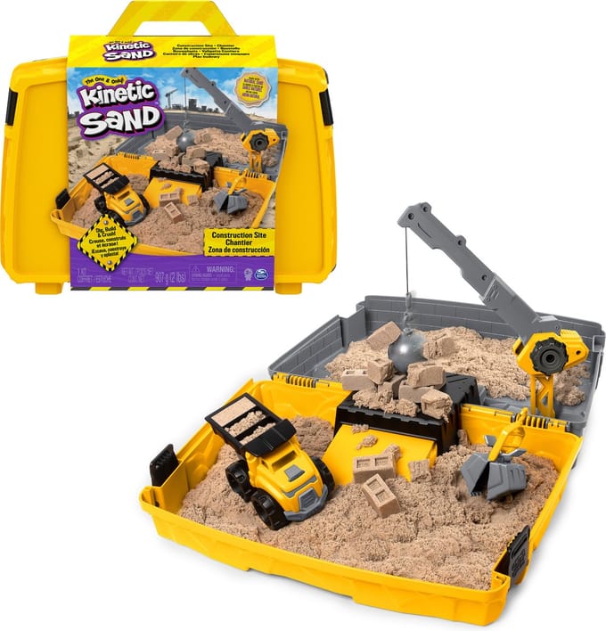 Kinetic Sand – Bouwplaatskoffer - 907g origineel Kinetic Sand