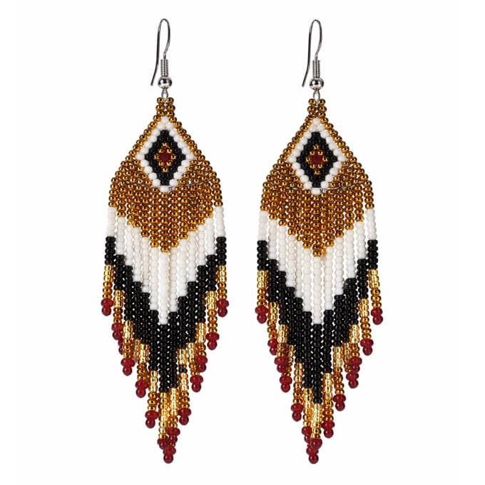 Marama Oorbellen Boho Goud - Natuurlijke Zaden - Lichtgewicht