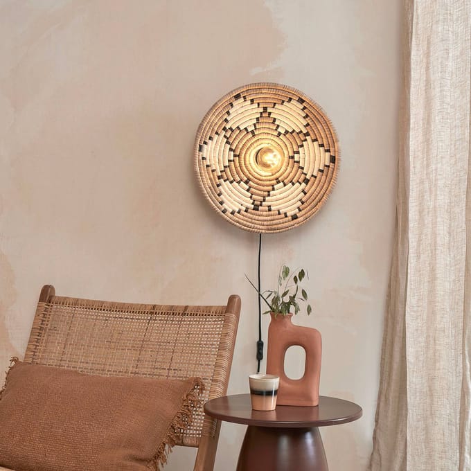 GOOD&MOJO Wandlamp Andros - Naturel/Wit - Ø45cm - Binnen Scandinavisch
