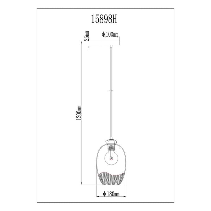 Globo Hanglamp Jessica, Ø 18 cm, rood, glas