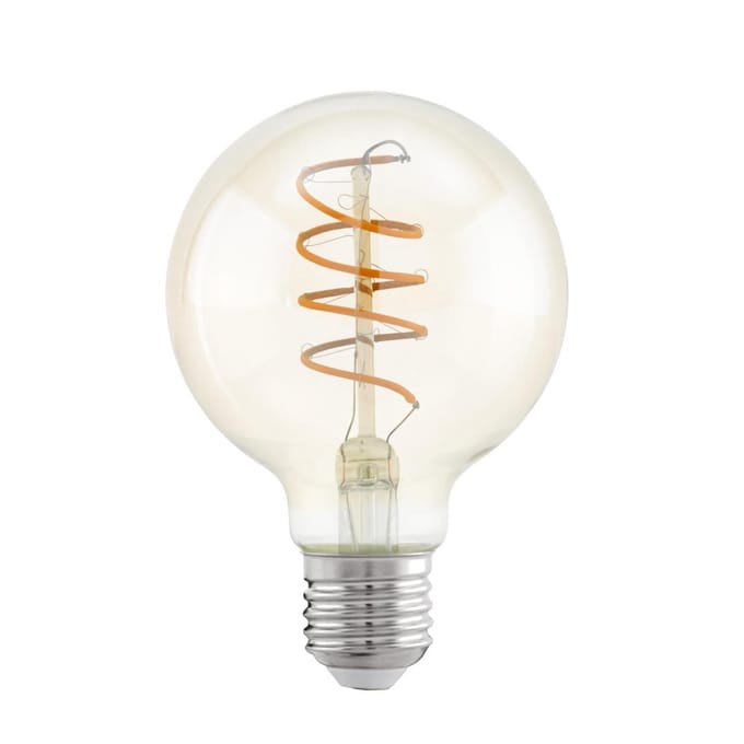 Eglo Ledfilamentlamp Globe Spiral - Amber - D8cm - Warm Wit - E27 - 4w