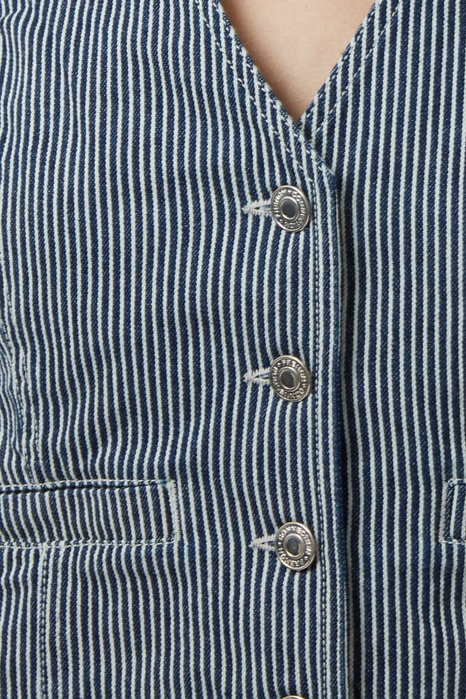 French Connection Everett Stripe Waistcoat Indigo/white Denim Taglia: 10 | Outlet | Donna | Blu