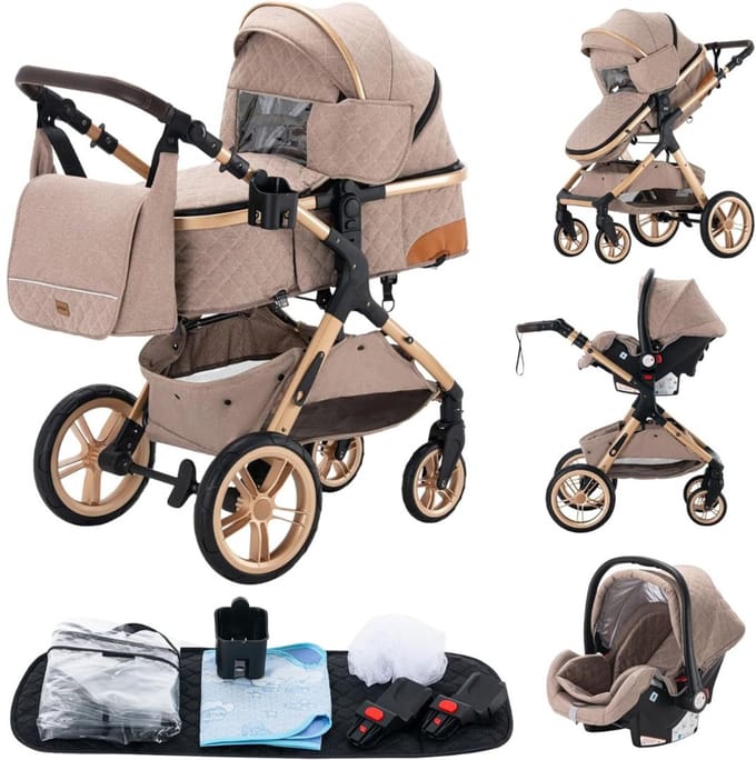 VH Supplies® Kinderwagen 3 in 1 - Buggy - Inklapbare Kinderwagen - Max 20kg